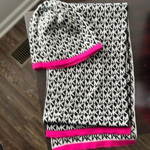 MK scarf and hat set